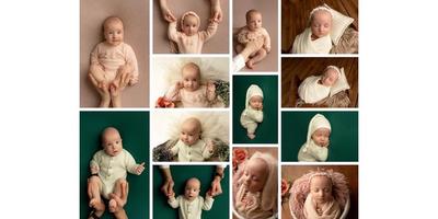Kaksikute fotosessioon Tallinnas, beebipoiss ja beebitüdruk, 5 kuud